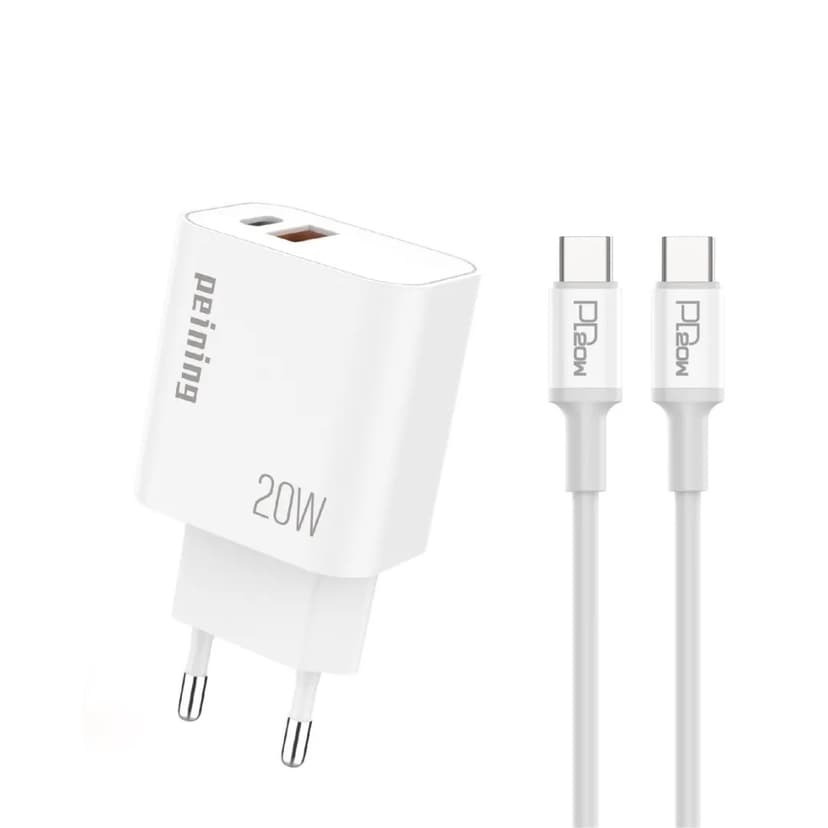 Carregador Rápido Peining 20W + Cabo USB-C