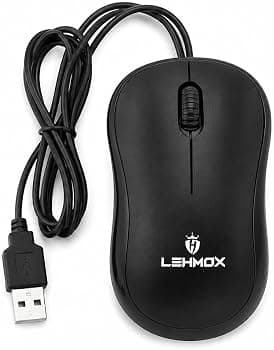 Mouse USB com Fio Lehmox LEY-1514 - Compatível com Windows, Mac e Linux