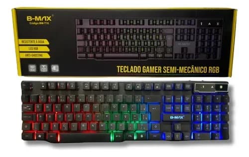 Teclado Gamer Semi-Automático RGB B-Max BM-T10