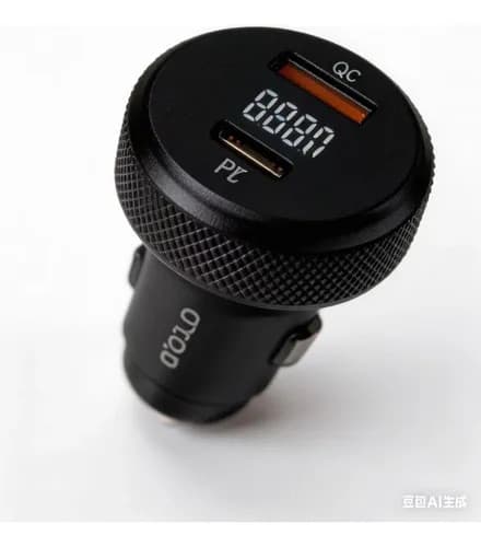 Carregador Veicular USB-C Turbo PD 60W com Voltagem LED CJ12-4