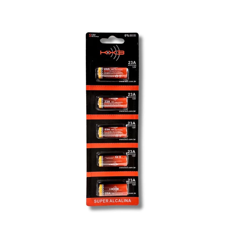 5 Pilhas Bateria A23 12V KX3 para Alarme e Controle de Portão