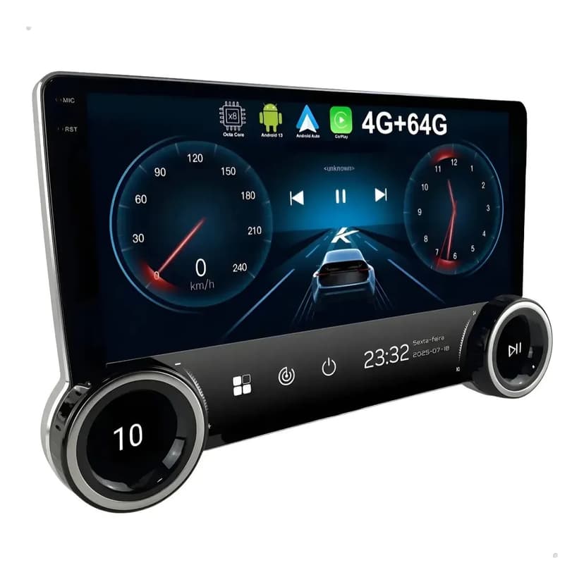 Multimidia Kx3 Krc6100 Android Carplay Tela 10 Pol 4gb Ram Cor Preto