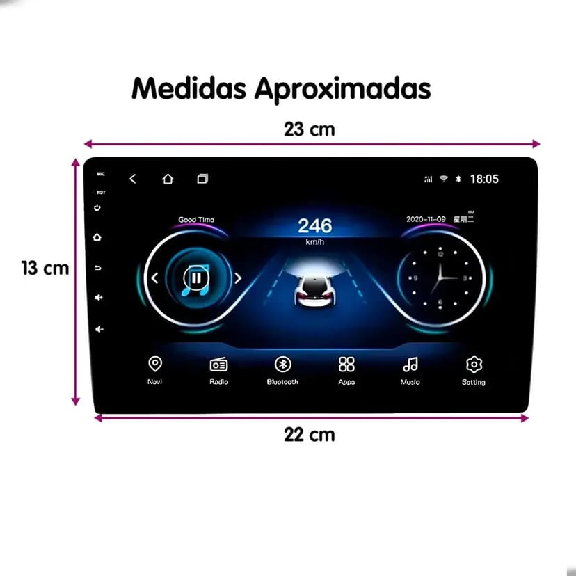 Multimídia 9 4gb Ram 64gb Full Hd Androide Auto E Carplay