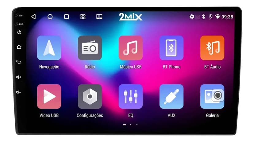 Multimídia Universal 10p Detroit Carplay Android Auto 2+32gb Pret